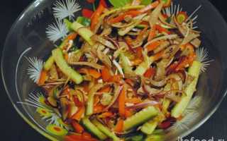 Рецепт китайского салата с языком и свежим огурцом