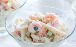 Вкусный салат из кальмаров и крабовых палочек рецепт с фото очень вкусный
