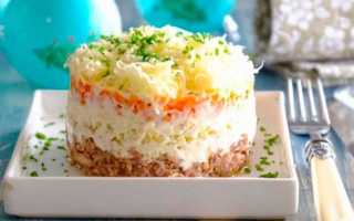 Салат мимоза с сайрой с сыром классический рецепт с фото