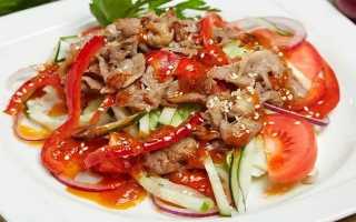 Салат с жареным мясом свинины рецепт с фото