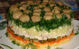 Салат полянка рецепт с грибами