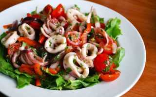 Рецепты салатов с кальмарами простые