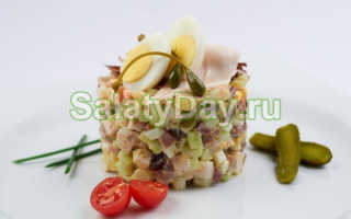 Мясной салат с солеными огурцами рецепт с фото