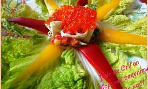 Крабовый салат рецепт с горошком