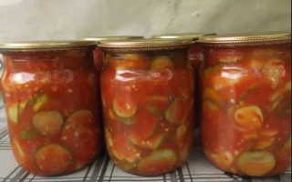 Салат из огурцов с томатной заливкой на зиму рецепты