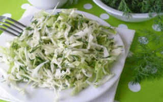 Салат из белокочанной капусты для похудения рецепт