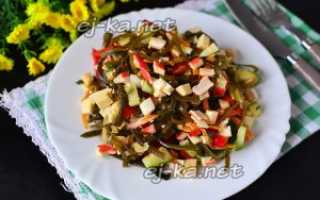 Салат морской с крабовыми палочками и морской капустой рецепт с фото