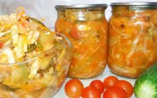 Рецепт салата на зиму из помидор капусты и перца