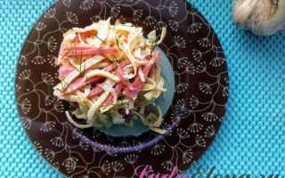Вкусный и простой салат с копченой колбасой рецепт