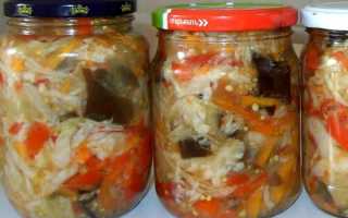 Рецепт салата из баклажан и капусты