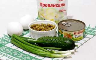 Рецепт салата с тунцом и зеленым горошком