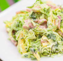 Рецепт салат с ветчиной и капустой