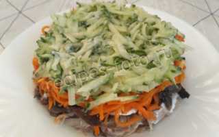 Салат восторг рецепт с корейской морковью и грибами
