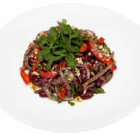 Салат с фасолью с мясом рецепт с фото пошагово