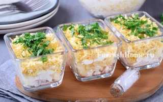 Рецепт салата курицы с ананасами и сыром слоями