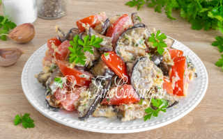 Салат с баклажанами и помидорами и сыром рецепт