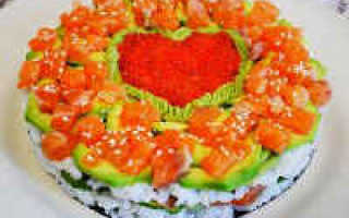 Рецепт салата суши торт с фото