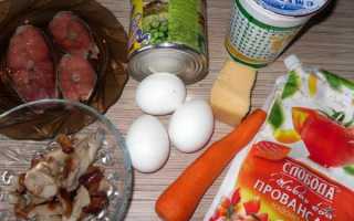 Салат с консервированной горбушей и грибами рецепт с фото