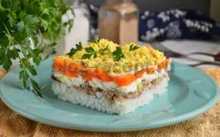 Салат мимоза с тунцом и рисом рецепт