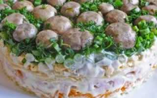 Салат грибная поляна с шампиньонами рецепт с фото