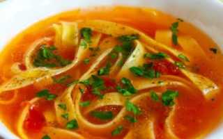 Итальянский куриный суп с макаронами и томатами